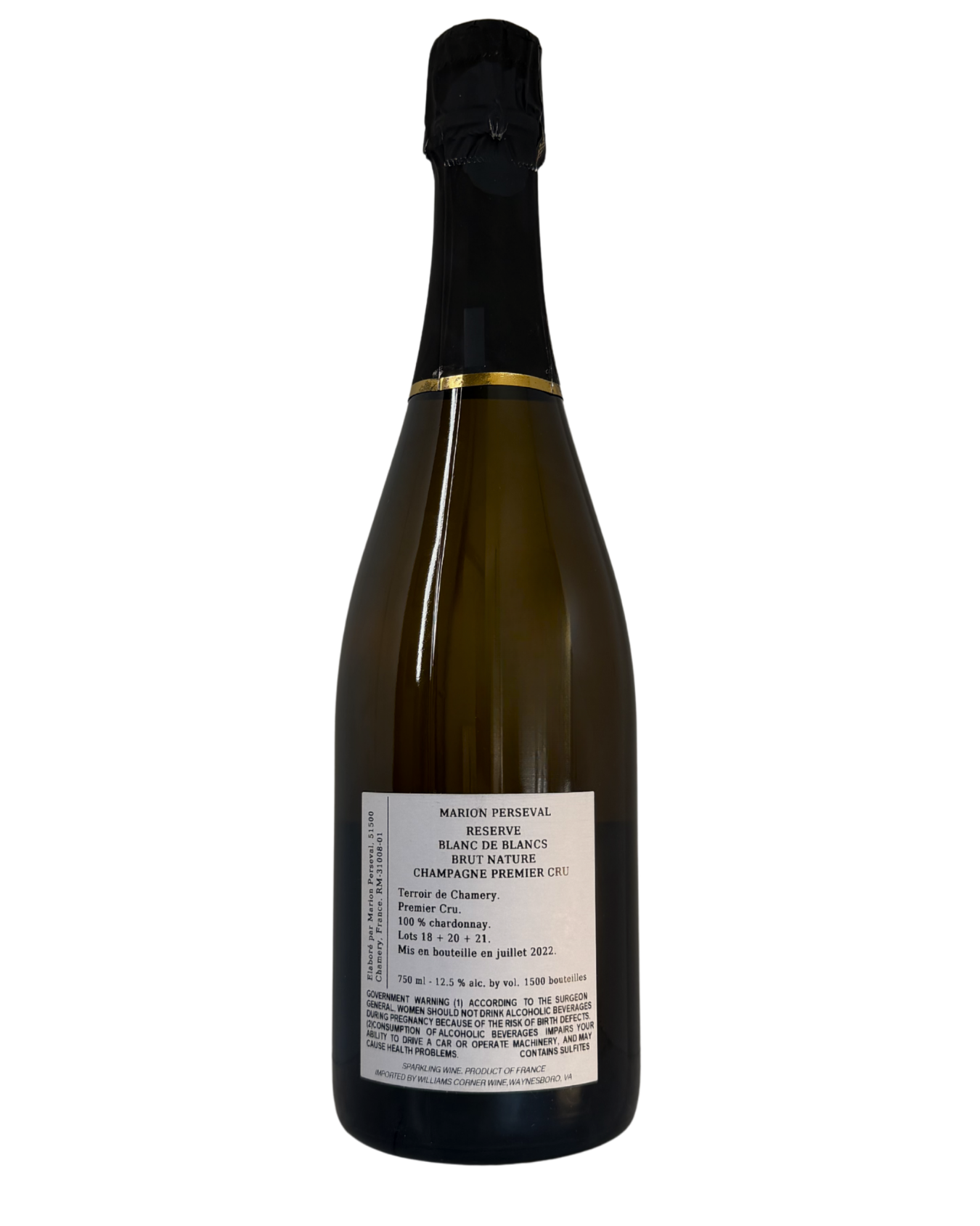 Marion Perseval Champagne 1er Cru Blanc de Blancs Brut Nature "Reserve"